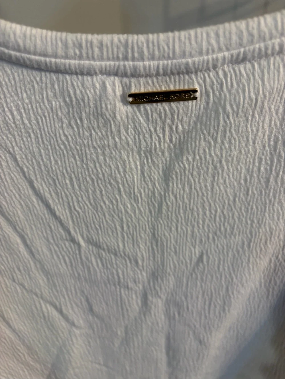 Michael Kors White Sleeveless peplum Textured Tank Top size XL